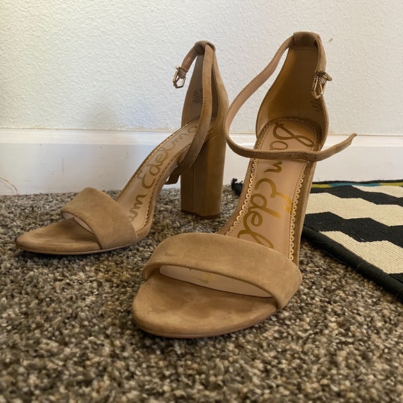 Sam Edelman Nude Suede Block Heel - Picture 1 of 3